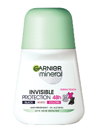Garnier Mineral Deo Invisible Black, White & Colors Floral 48h antiperspirant Roll-on